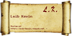 Leib Kevin névjegykártya